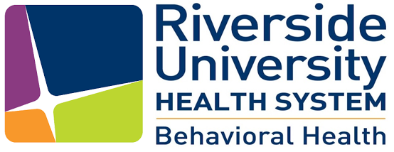 Logo of Riverside University Health System, featuring a colorful geometric design and the text 